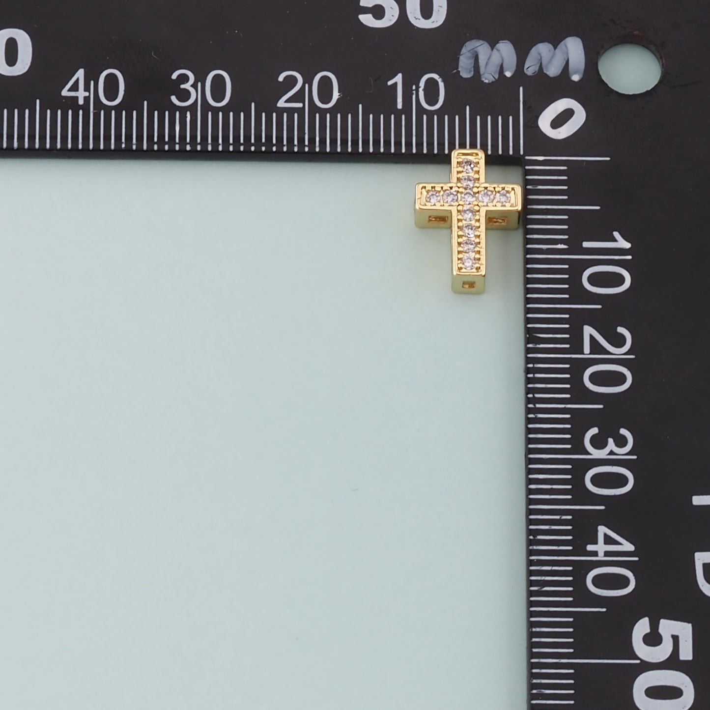 Gold Cross Spacer Beads Charms,18K Gold Filled Cross Bracelet Necklace for DIY Jewelry Making Supply