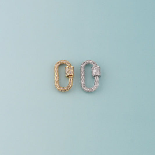 18K Gold Filled Oval Carabiner Clasp,Buckle Clasp,Carabiner Screw Clasp,Turnbuckle,for DIY Jewelry
