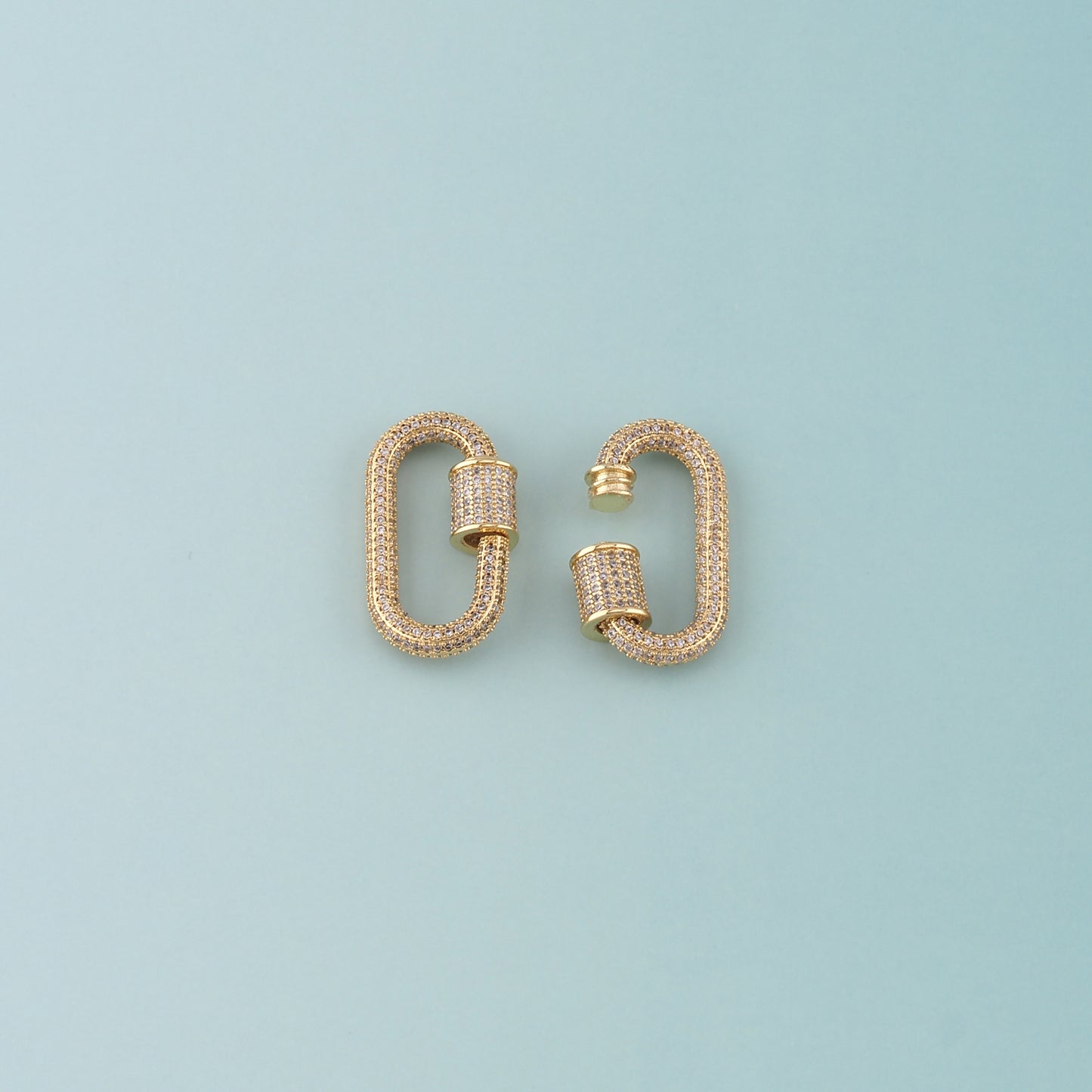 18K Gold Filled Oval Carabiner Clasp,Buckle Clasp,Carabiner Screw Clasp,Turnbuckle,for DIY Jewelry