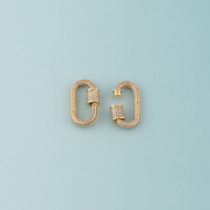18K Gold Filled Oval Carabiner Clasp,Buckle Clasp,Carabiner Screw Clasp,Turnbuckle,for DIY Jewelry