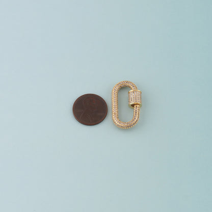 18K Gold Filled Oval Carabiner Clasp,Buckle Clasp,Carabiner Screw Clasp,Turnbuckle,for DIY Jewelry