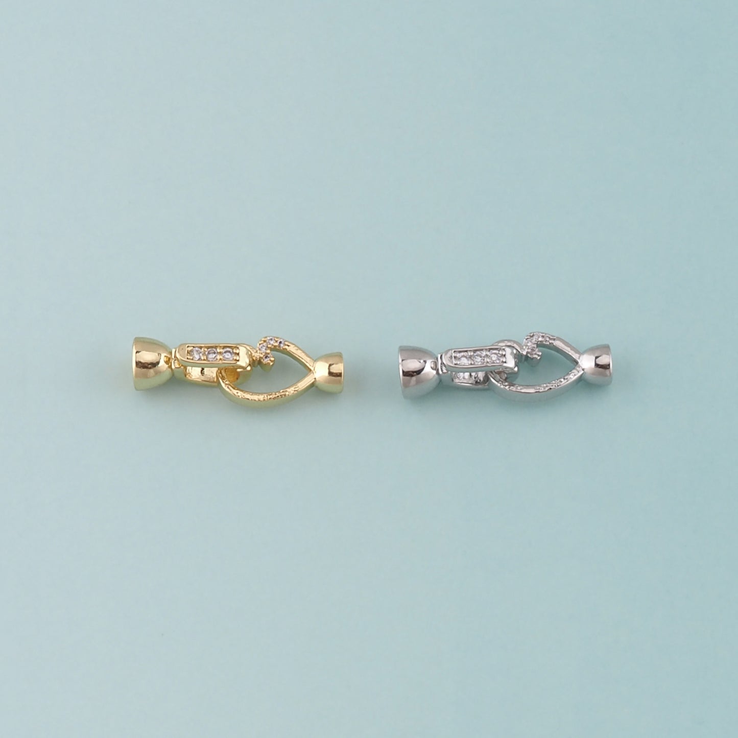 18K Gold Filled Heart Clasp,Carabiner Lock Connector for DIY Jewelry Finding Necklace Bracelet
