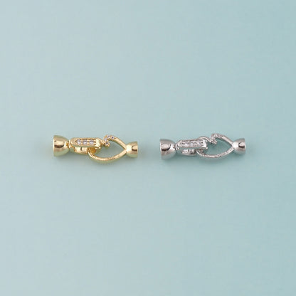 18K Gold Filled Heart Clasp,Carabiner Lock Connector for DIY Jewelry Finding Necklace Bracelet