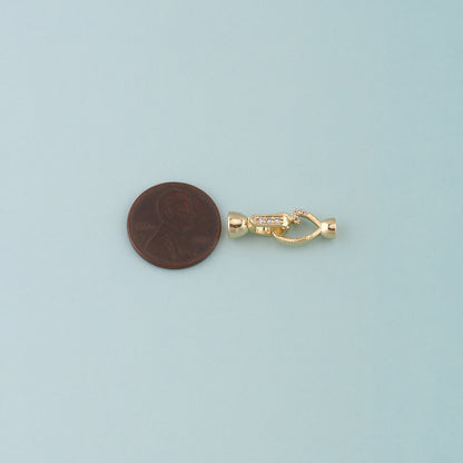 18K Gold Filled Heart Clasp,Carabiner Lock Connector for DIY Jewelry Finding Necklace Bracelet