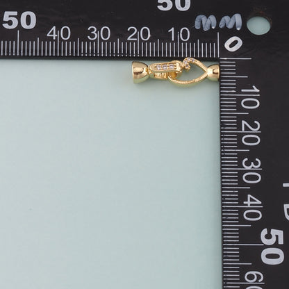 18K Gold Filled Heart Clasp,Carabiner Lock Connector for DIY Jewelry Finding Necklace Bracelet