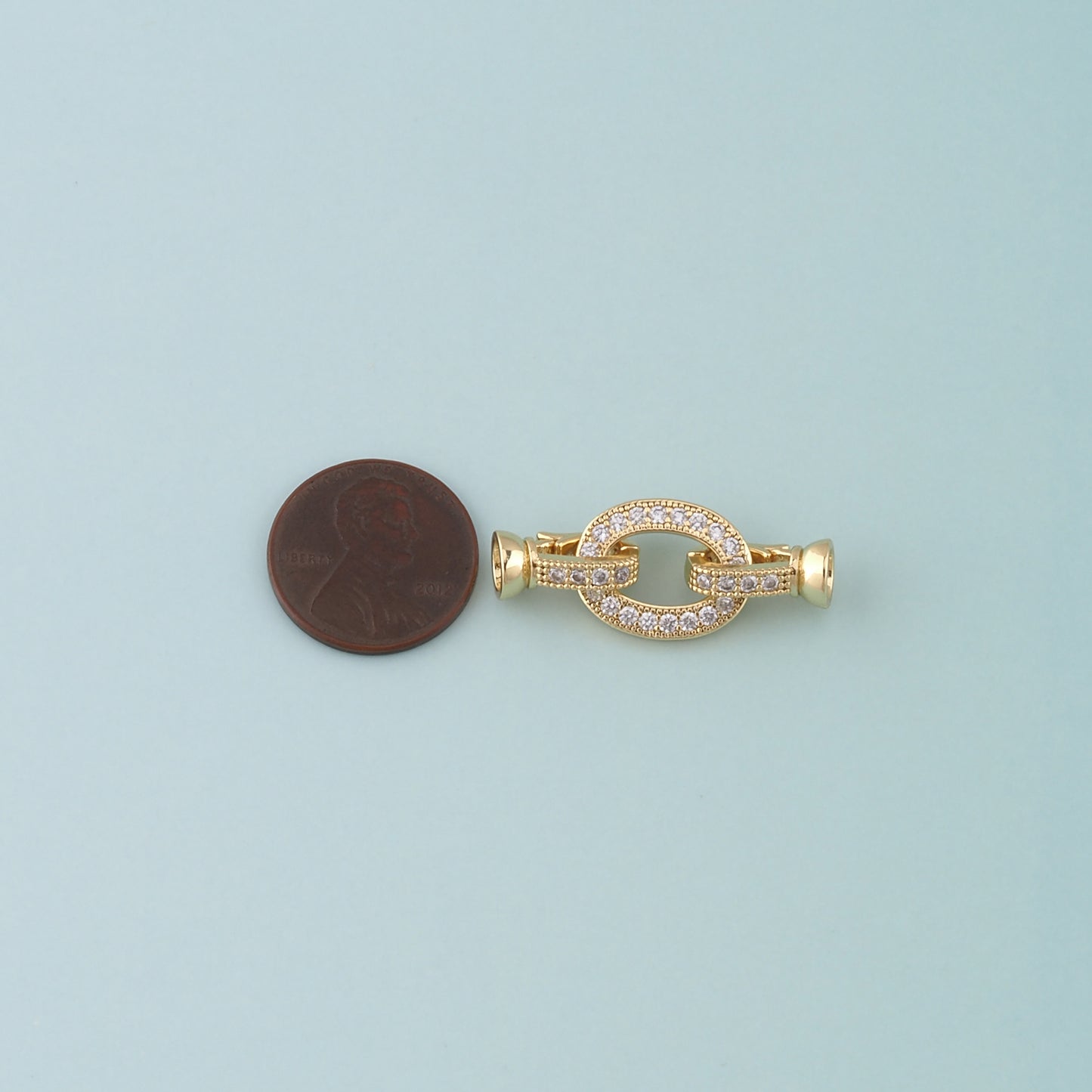 18K Gold Filled Oval Clasp,Carabiner Lock Connector,Spring Push Gate for DIY Jewelry Finding Necklace Bracelet