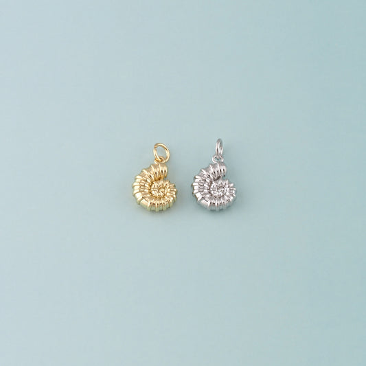 Gold Shell Charms,18K Gold Filled Conch Pendant,Conch Shell Charm Bracelet Necklace for DIY Jewelry Making Supply