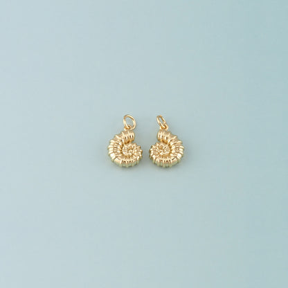 Gold Shell Charms,18K Gold Filled Conch Pendant,Conch Shell Charm Bracelet Necklace for DIY Jewelry Making Supply