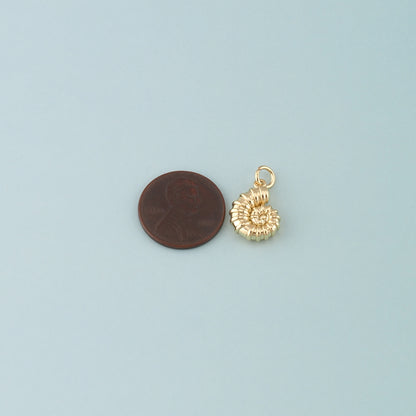 Gold Shell Charms,18K Gold Filled Conch Pendant,Conch Shell Charm Bracelet Necklace for DIY Jewelry Making Supply