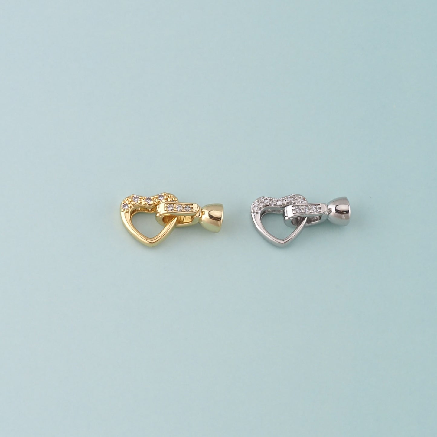 18K Gold Filled Heart Clasp,Carabiner Lock Connector for DIY Jewelry Finding Necklace Bracelet