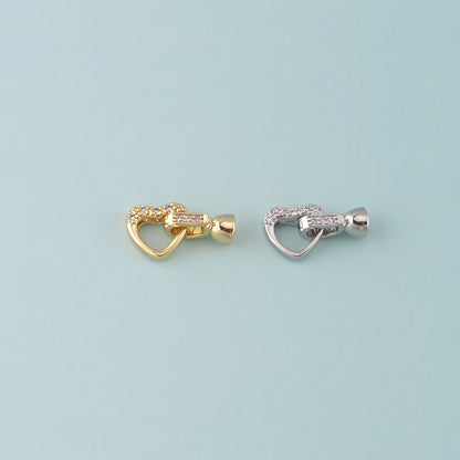 18K Gold Filled Heart Clasp,Carabiner Lock Connector for DIY Jewelry Finding Necklace Bracelet