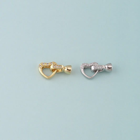 18K Gold Filled Heart Clasp,Carabiner Lock Connector for DIY Jewelry Finding Necklace Bracelet