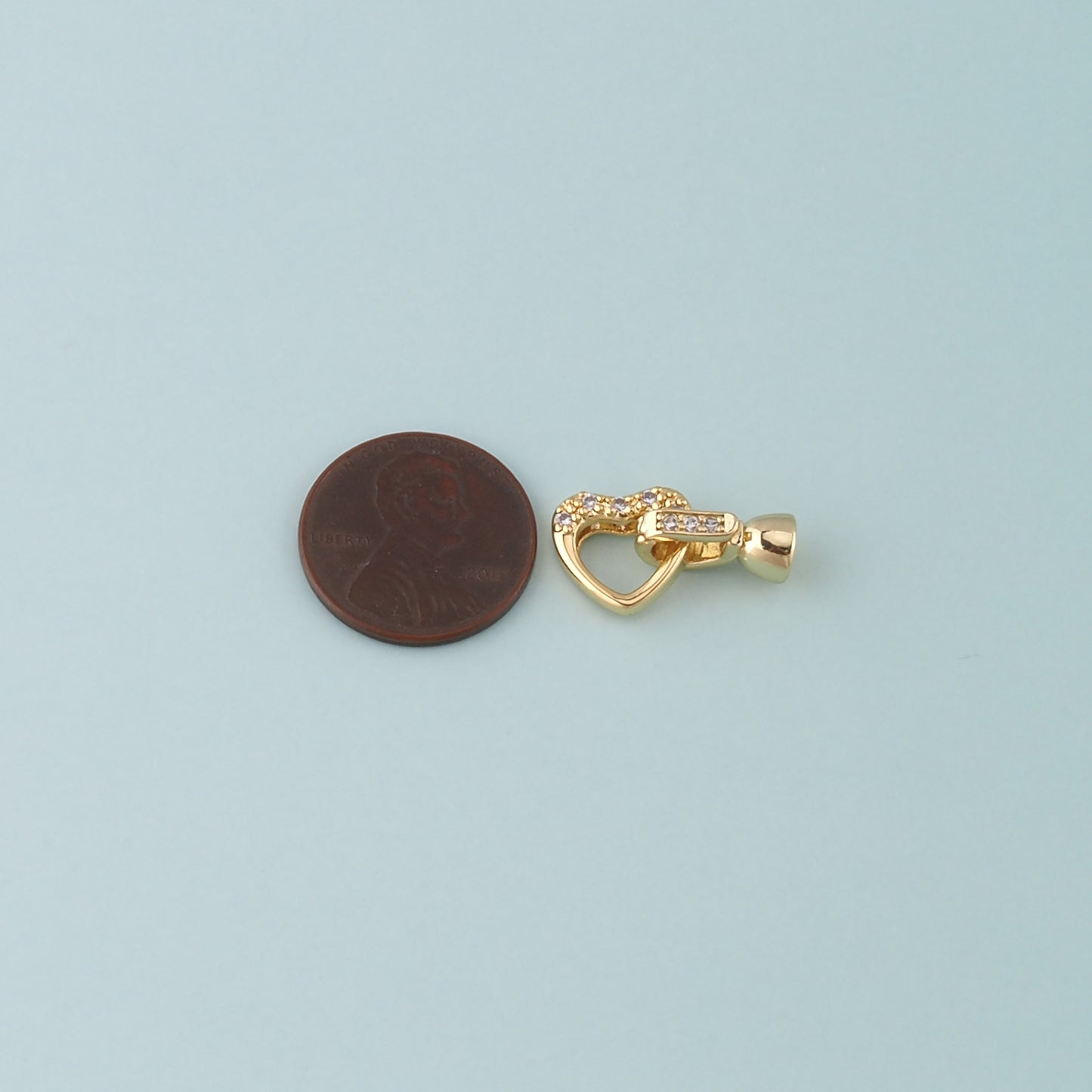 18K Gold Filled Heart Clasp,Carabiner Lock Connector for DIY Jewelry Finding Necklace Bracelet