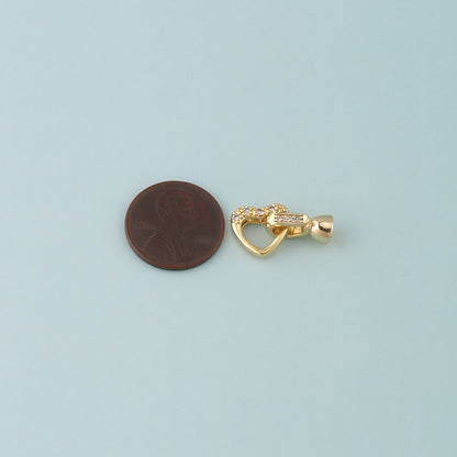 18K Gold Filled Heart Clasp,Carabiner Lock Connector for DIY Jewelry Finding Necklace Bracelet