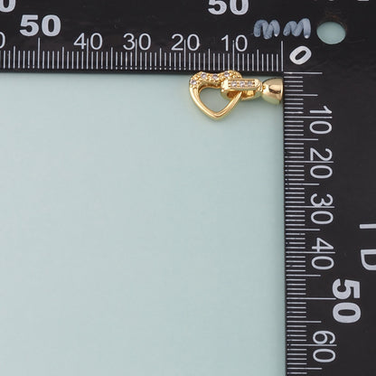 18K Gold Filled Heart Clasp,Carabiner Lock Connector for DIY Jewelry Finding Necklace Bracelet
