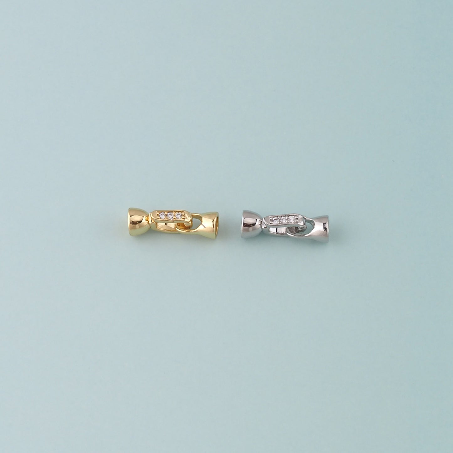 18k Gold Filled Interlocking Clasp,Connector End Cap Clasp for DIY Jewelry Finding Necklace Bracelet