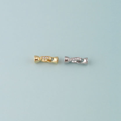 18k Gold Filled Interlocking Clasp,Connector End Cap Clasp for DIY Jewelry Finding Necklace Bracelet