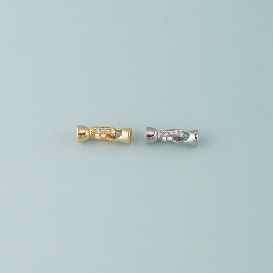 18k Gold Filled Interlocking Clasp,Connector End Cap Clasp for DIY Jewelry Finding Necklace Bracelet