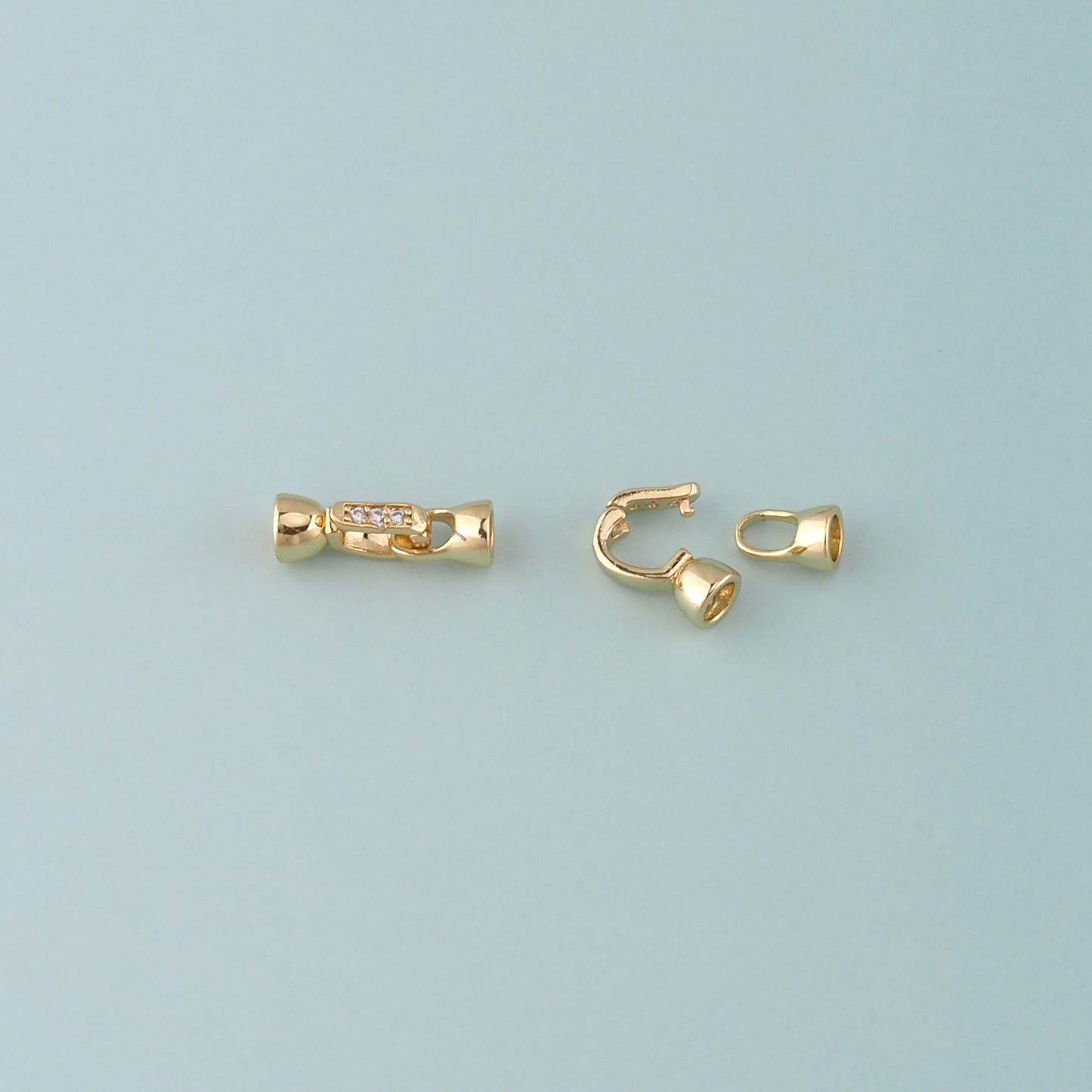 18k Gold Filled Interlocking Clasp,Connector End Cap Clasp for DIY Jewelry Finding Necklace Bracelet