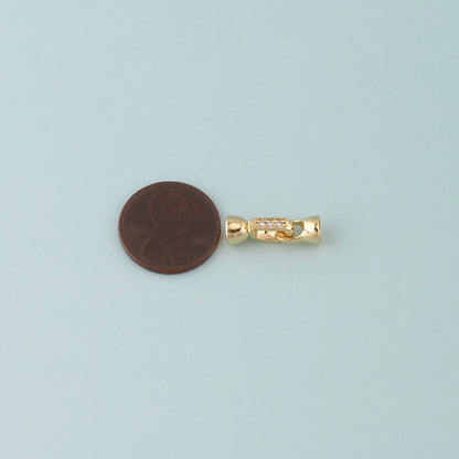 18k Gold Filled Interlocking Clasp,Connector End Cap Clasp for DIY Jewelry Finding Necklace Bracelet