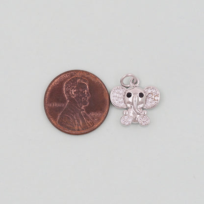 Gold Tiny Elephant Charms,18K Gold Filled CZ Elephant Pendant,Elephant Charm Bracelet Necklace for DIY Jewelry Making Supply