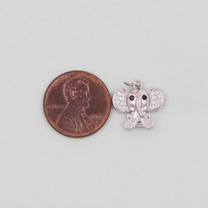 Gold Elephant Charms,18K Gold Filled CZ Elephant Pendant,Elephant Charm Bracelet Necklace for DIY Jewelry Making Supply
