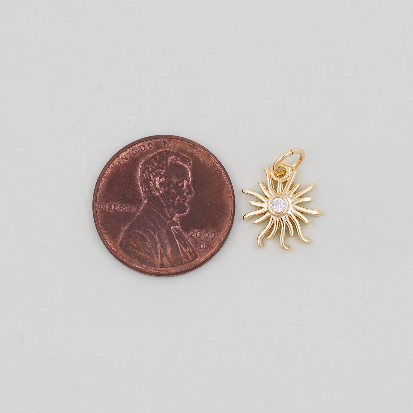 Gold Sun Charms,18K Gold Filled Sun Pendant,celestial  Charm Bracelet Necklace for DIY Jewelry Making Supply