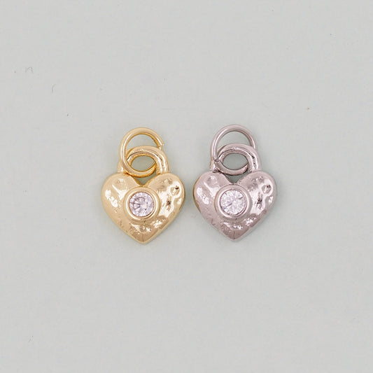 Gold Tiny Heart Charms,18K Gold Filled Heart Pendant,Heart Charm Bracelet Necklace for DIY Jewelry Making Supply