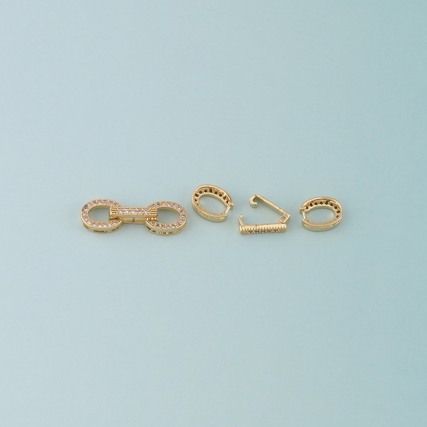 18K Gold Filled Oval Clasp,Carabiner Lock Connector for DIY Jewelry Finding Necklace Bracelet