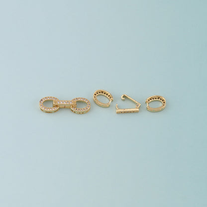 18K Gold Filled Oval Clasp,Carabiner Lock Connector for DIY Jewelry Finding Necklace Bracelet