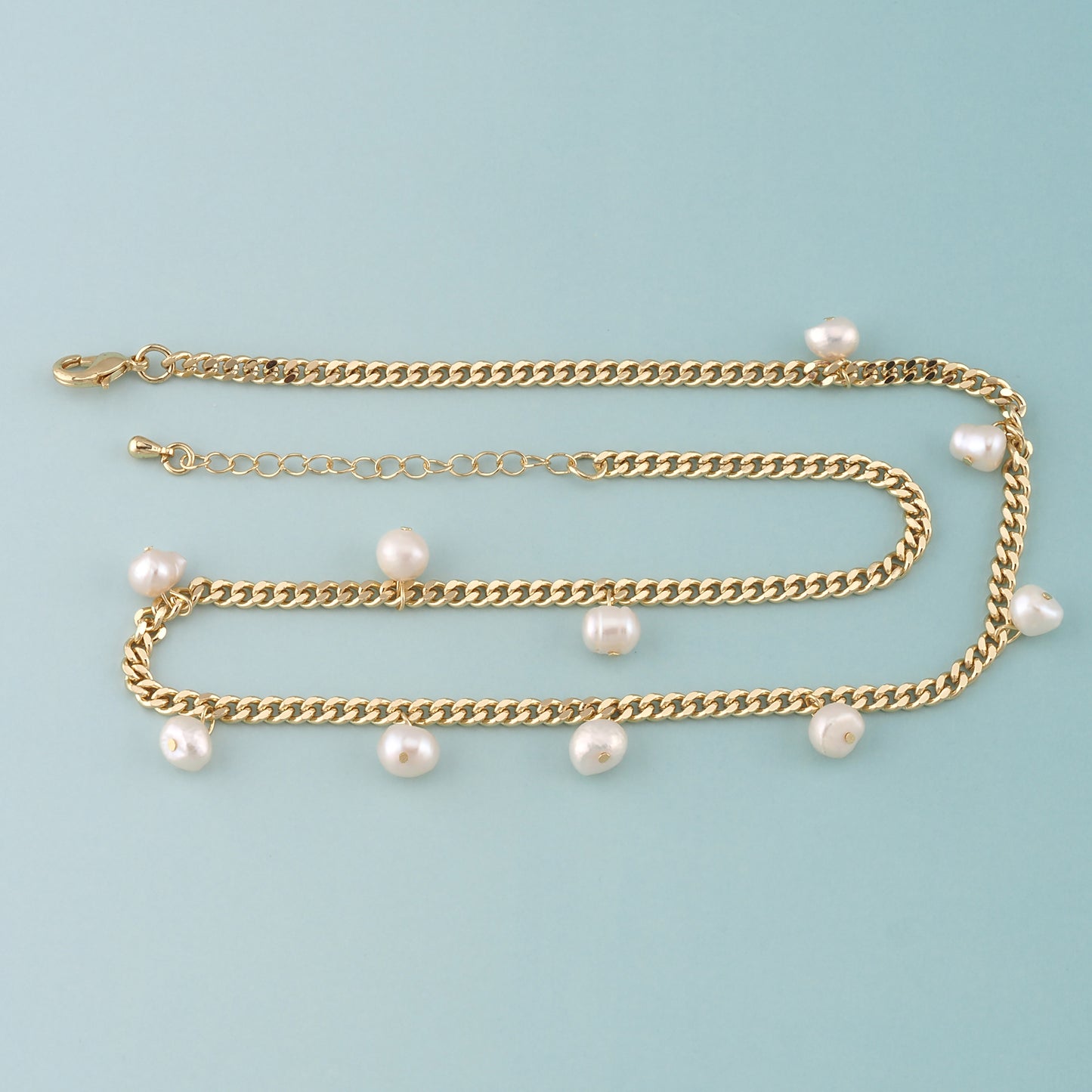 Gold Texture Chain,18K Gold Filled Pearl Cuba for Necklace Bracelet DIY Jewelry Making Supply