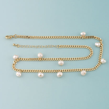 Gold Texture Chain,18K Gold Filled Pearl Cuba for Necklace Bracelet DIY Jewelry Making Supply