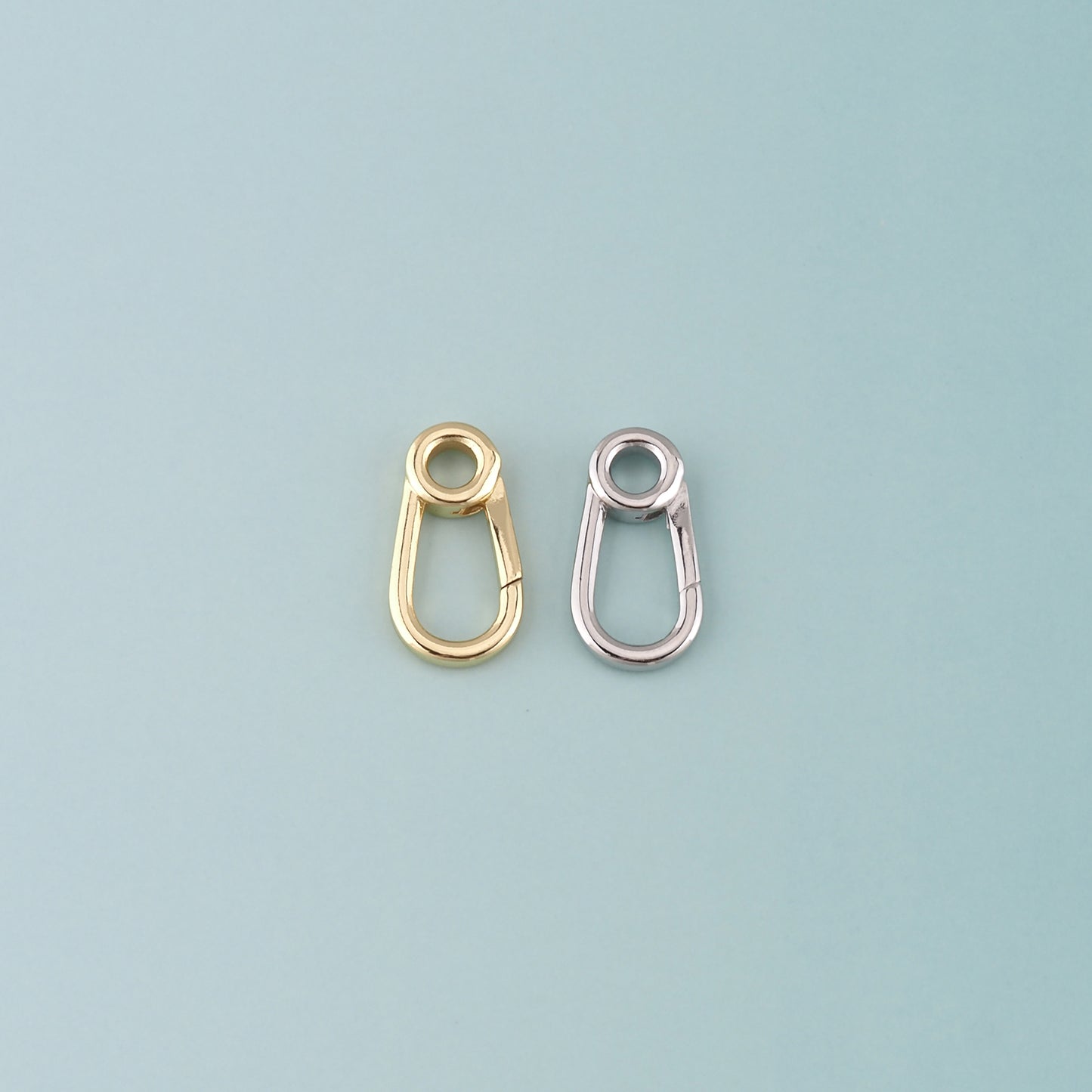 18K Gold Filled Oval Carabiner Clasp,Carabiner Lock Connector,Spring Push Gate for DIY Jewelry Finding Necklace Bracelet