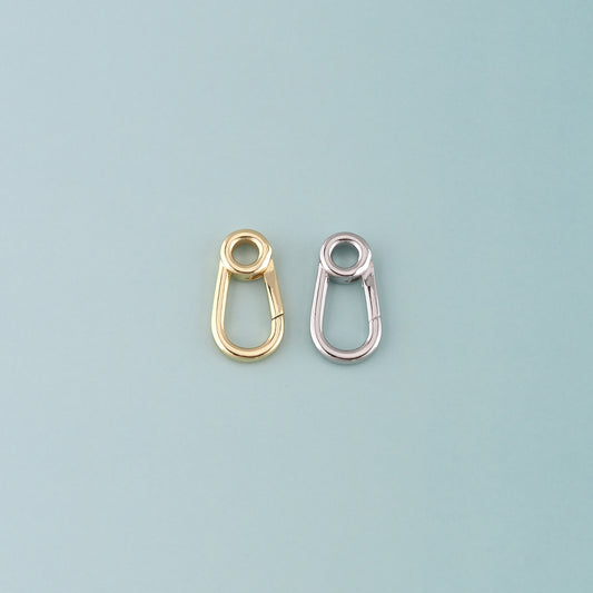 18K Gold Filled Oval Carabiner Clasp,Carabiner Lock Connector,Spring Push Gate for DIY Jewelry Finding Necklace Bracelet