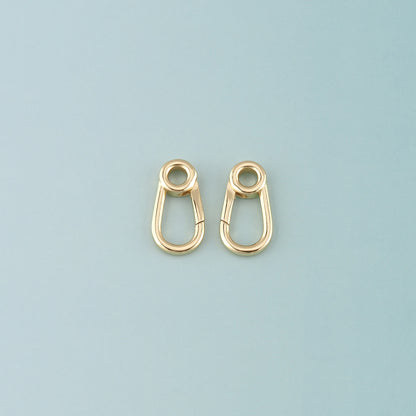 18K Gold Filled Oval Carabiner Clasp,Carabiner Lock Connector,Spring Push Gate for DIY Jewelry Finding Necklace Bracelet