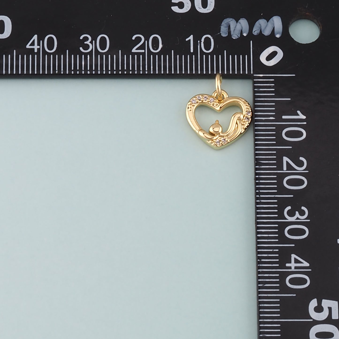 Gold Heart Charms,18K Gold Filled Heart Pendant,CZ Micro Pave Heart Charm Bracelet Necklace for DIY Jewelry Making Supply