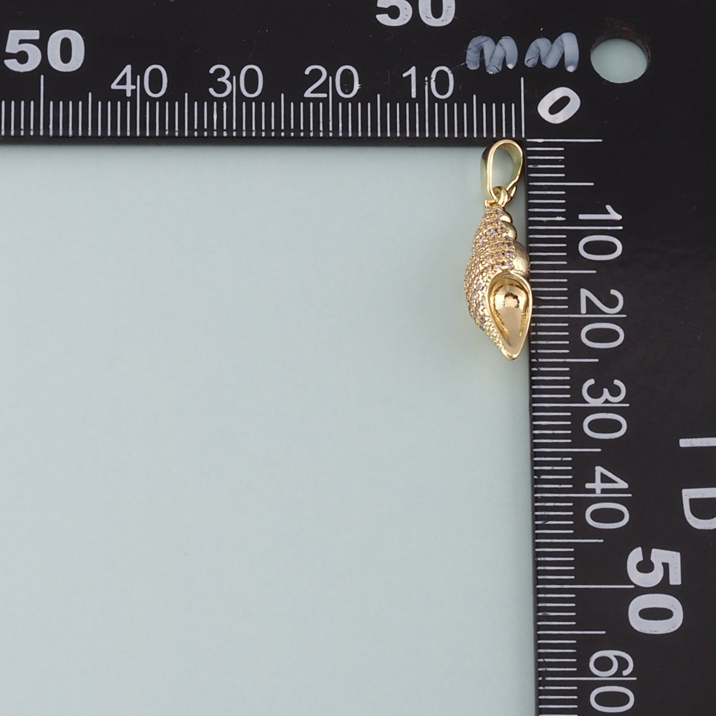 Gold Conch Charms,18K Gold Filled Shell Pendant,CZ Micro Pave Conch Shell Charm Bracelet Necklace for DIY Jewelry Making Supply