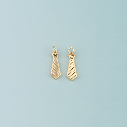 18K Gold Filled Tie Pendant,Enamel Tie Charm Bracelet Necklace for DIY Jewelry Making Supply
