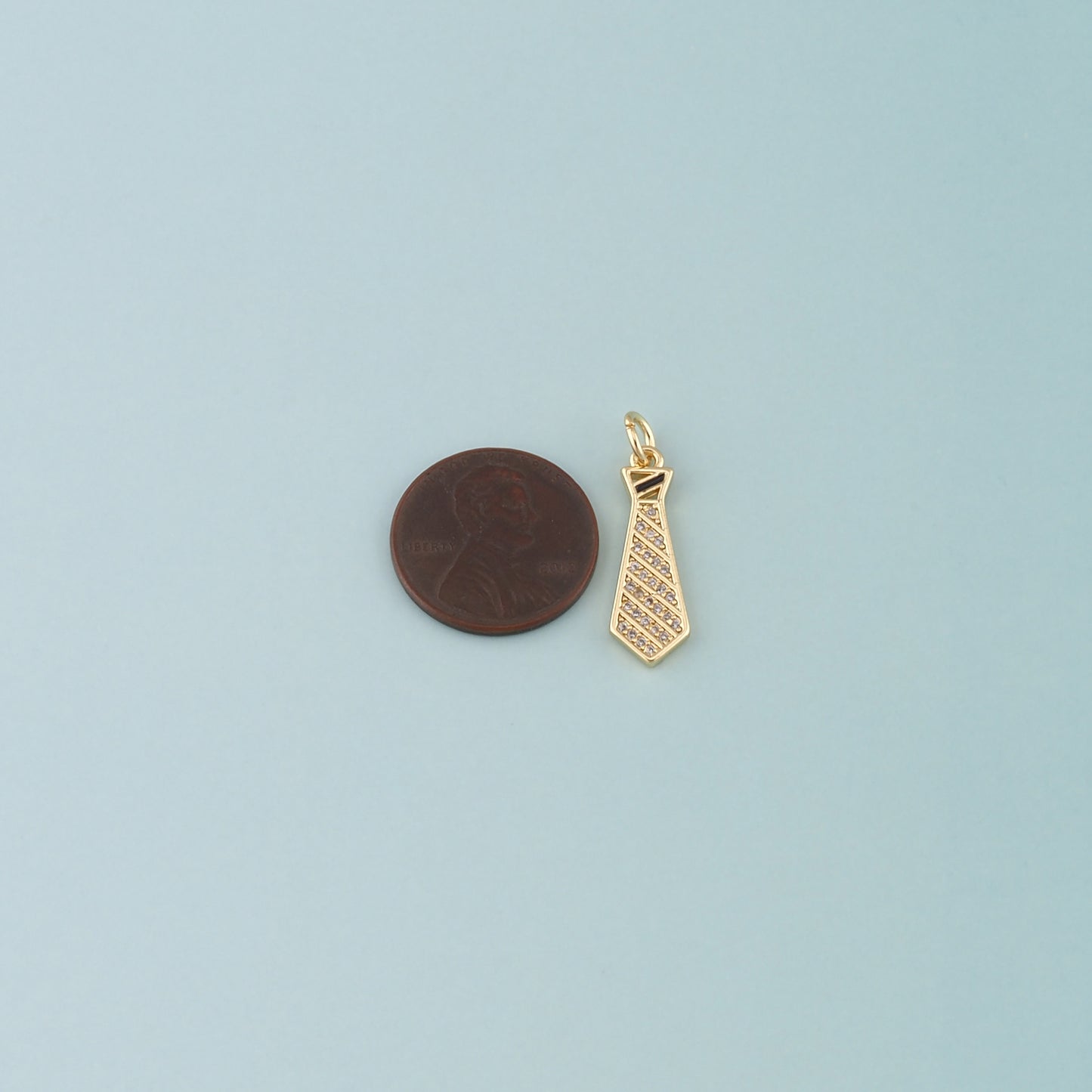 18K Gold Filled Tie Pendant,Enamel Tie Charm Bracelet Necklace for DIY Jewelry Making Supply