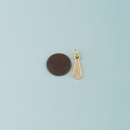 18K Gold Filled Tie Pendant,Enamel Tie Charm Bracelet Necklace for DIY Jewelry Making Supply