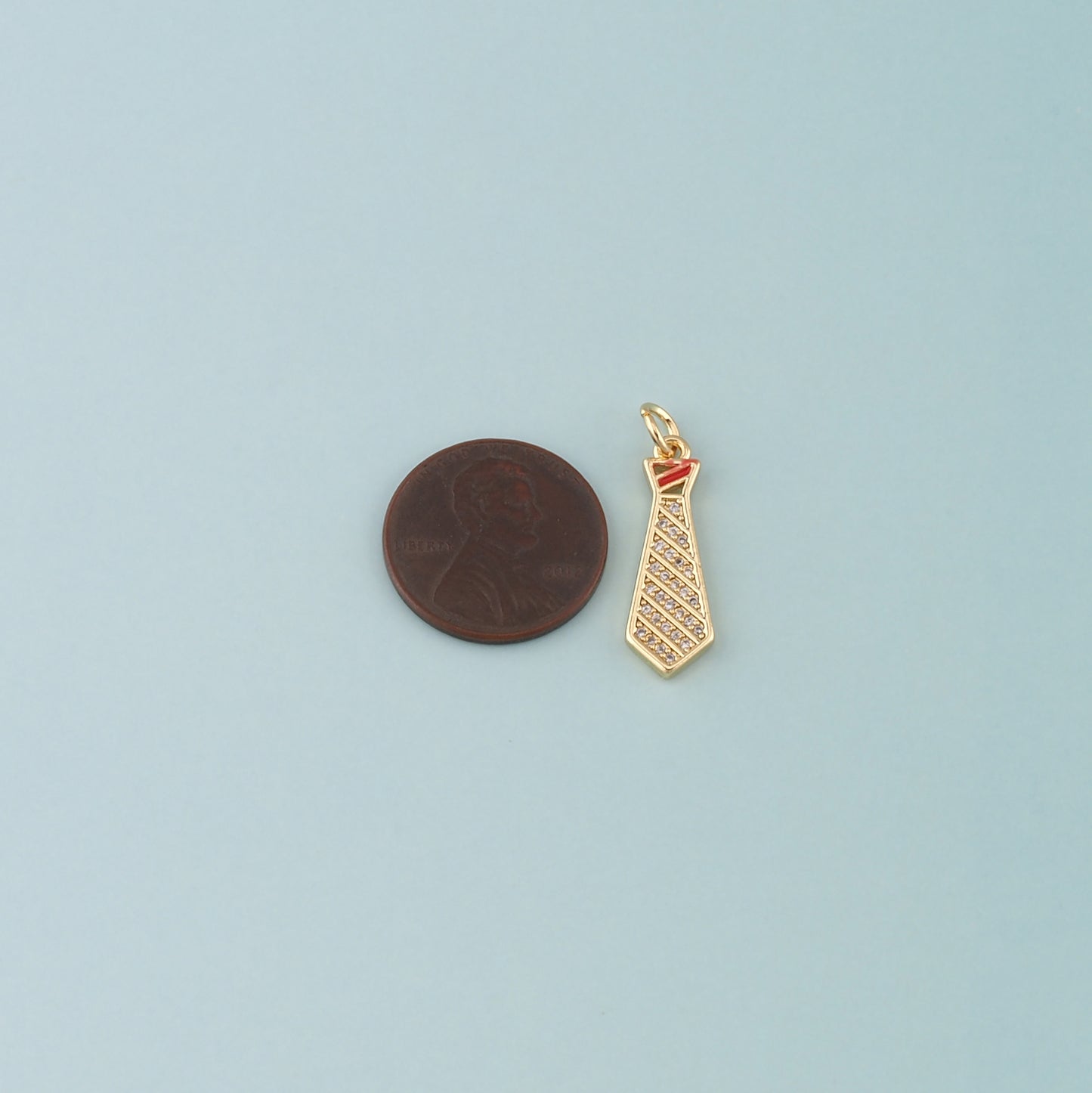 18K Gold Filled Tie Pendant,Enamel Tie Charm Bracelet Necklace for DIY Jewelry Making Supply