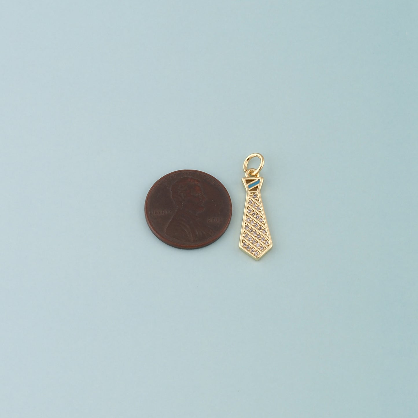 18K Gold Filled Tie Pendant,Enamel Tie Charm Bracelet Necklace for DIY Jewelry Making Supply