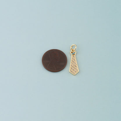 18K Gold Filled Tie Pendant,Enamel Tie Charm Bracelet Necklace for DIY Jewelry Making Supply
