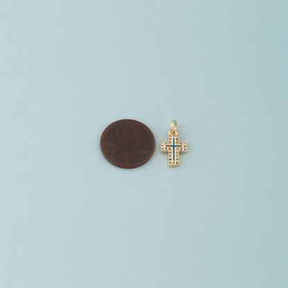 Gold Cross Charms,18K Gold Filled Cross Pendant,Enamel Religion Charm Bracelet Necklace for DIY Jewelry Making Supply