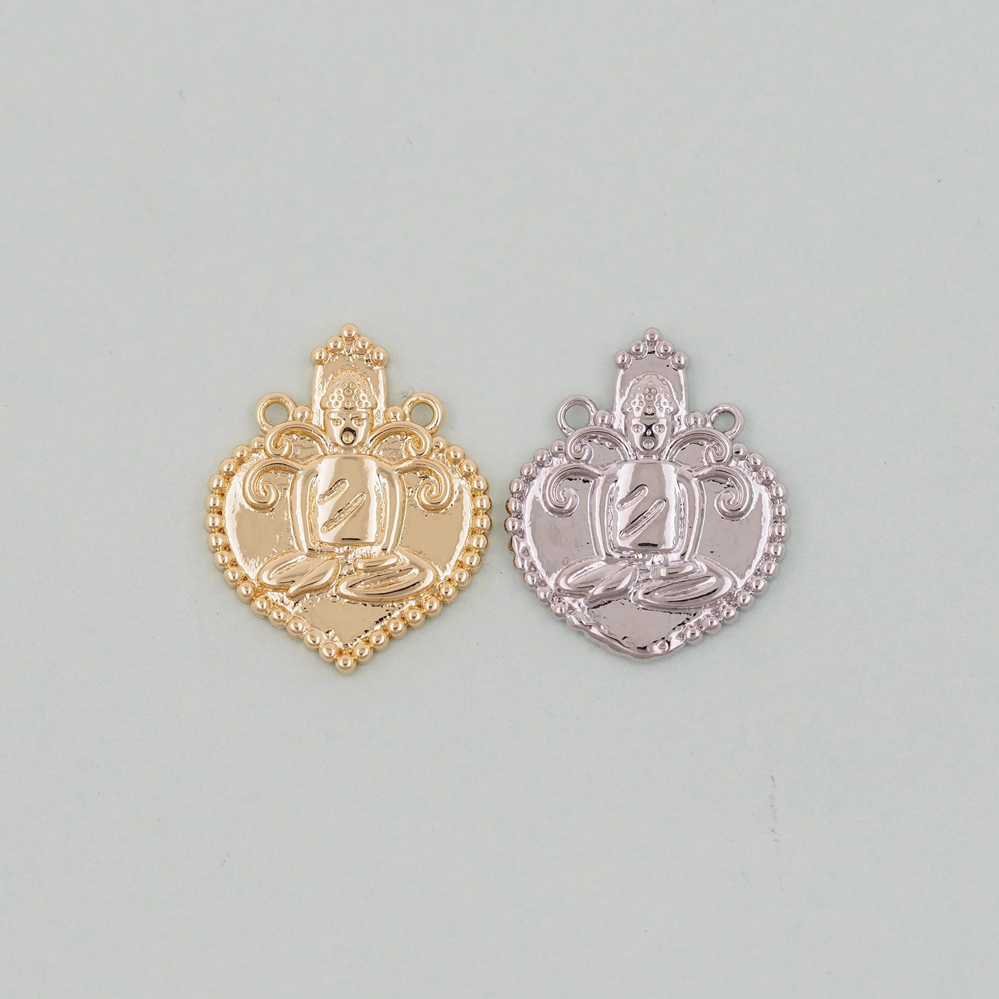 Gold Buddha Charms,18K Gold Filled Buddha Pendant,Religious Charm Bracelet Necklace for DIY Jewelry Making Supply