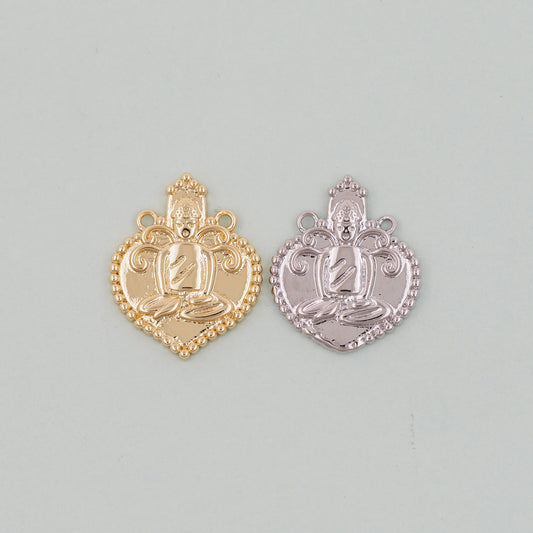 Gold Buddha Charms,18K Gold Filled Buddha Pendant,Religious Charm Bracelet Necklace for DIY Jewelry Making Supply