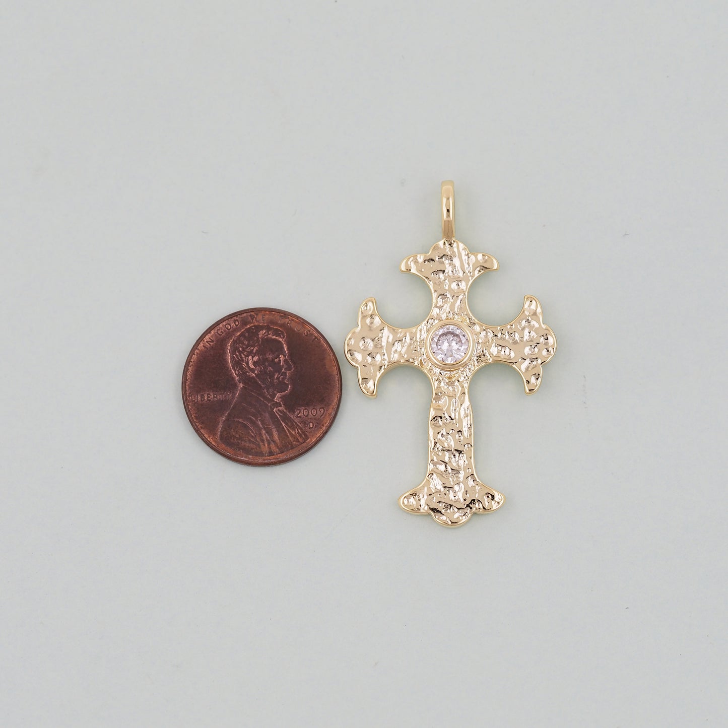 Gold Cross Charms,18K Gold Filled CZ Cross Pendant,Religious Charm Bracelet Necklace for DIY Jewelry Making Supply