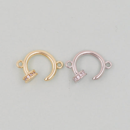 Gold Round Connector Charms,18K Gold Filled Round Pendant,Round Charm Bracelet Necklace for DIY Jewelry Making Supply