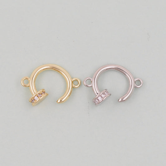 Gold Round Connector Charms,18K Gold Filled Round Pendant,Round Charm Bracelet Necklace for DIY Jewelry Making Supply