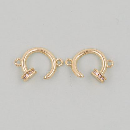Gold Round Connector Charms,18K Gold Filled Round Pendant,Round Charm Bracelet Necklace for DIY Jewelry Making Supply